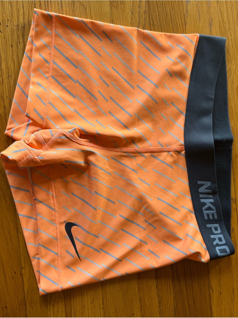 Nike Girls' Orange and Gray Pro Compression Leggings